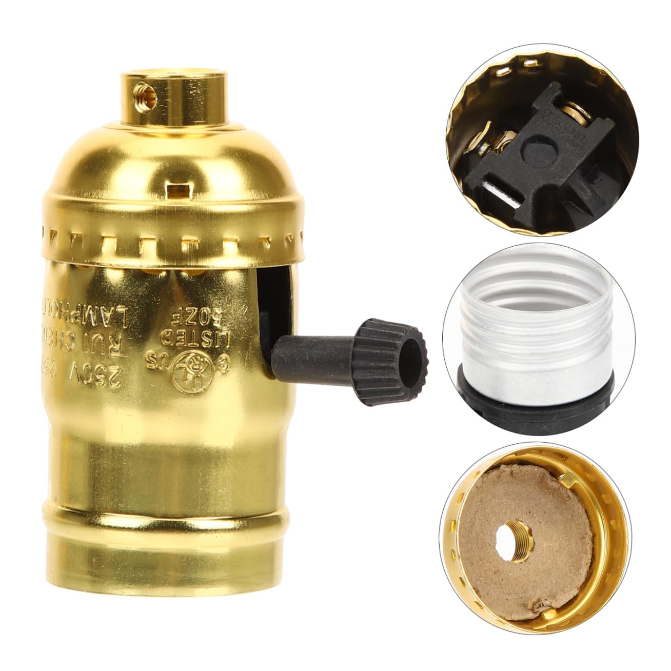 Mipcase 4 ensembles Support De Lampe Rétro En Aluminium Prise D'Ampoule Base D'Ampoule Douilles À Vis Douille D'Ampoule Électrique Douilles D'Ampoule 4 pièces * 4