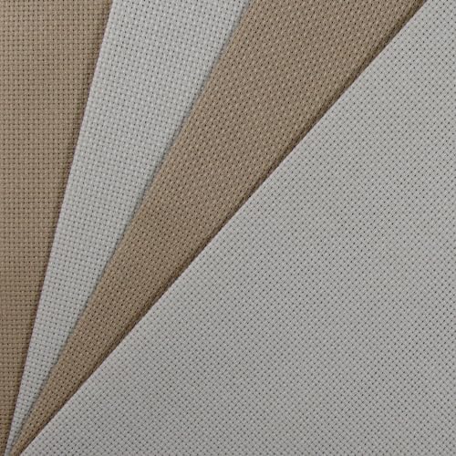 Image of KCS 4 /6 pc of 12 inch x 18 inch 30cmx45cm 16CT Counted Cotton Aida Cloth Cross Stitch Fabric (Pearl Grey+Khaki, 4 pc)