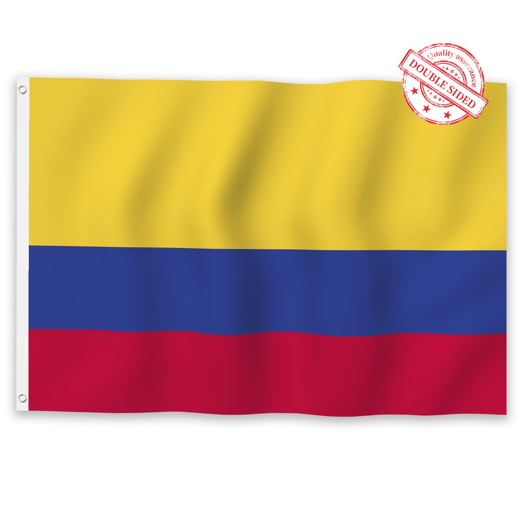 Aoihrraan Columbia Flag 3x5ft Double Sided Colombian National Flags Banner for Outdoor Celebrations Home Garden Porch Party Decoration Flags with 2 Sturdy Grommets Precision Machine Stitched