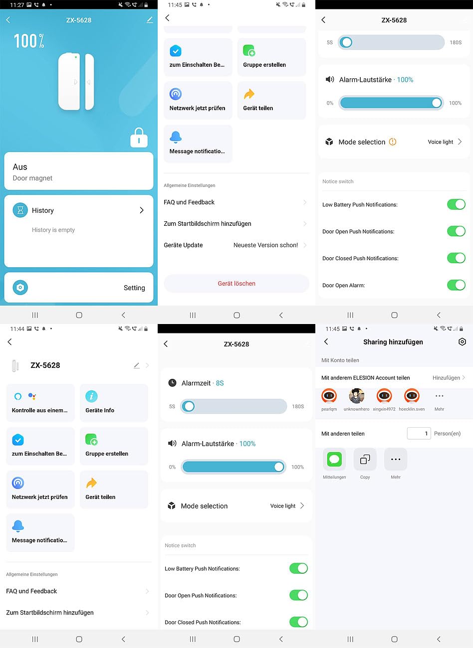 VisorTech Fenstersensoren Alexa: 4er-Set 2in1-WLAN-Tür- und Fensteralarme, Sirene, App, Sprachsteuerung (Haustüralarme, Tür-Fenster-Kontakt mit Sirene, Klingel)
