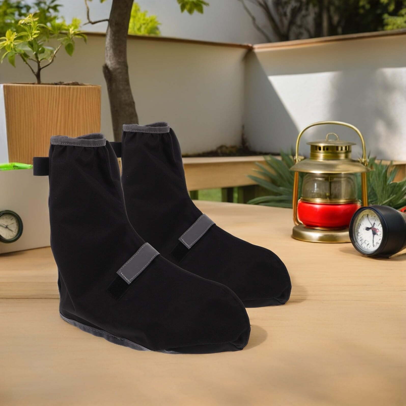 Cubrezapatos Impermeables para Senderismo Polainas Negras Talla L Protección Antideslizante Resistente al Agua para Botas de Montaña Ciclismo y Actividades al Aire Libre 1 Par