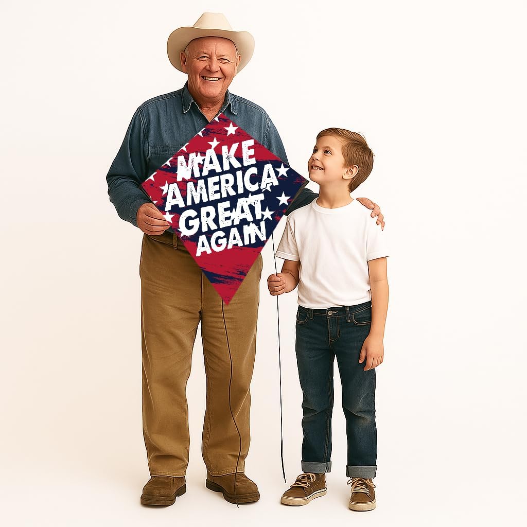 MAGA Patriotic Kite – Large Outdoor Diamond Kite with Make America Great Again Design – Durable, Easy-to-Fly for Beach, Park, and Political Rallies