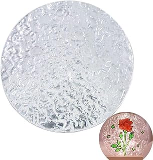 QEEYON 8 Inch Clear Acrylic Sheet, Unique Stone Grain Plexiglass Sheet 0.18" Thick Transparent Round Acrylic Blank Disc, Acrylic Plexiglass Board Circle Plastic Sheet Panel for Craft Paintings DIY