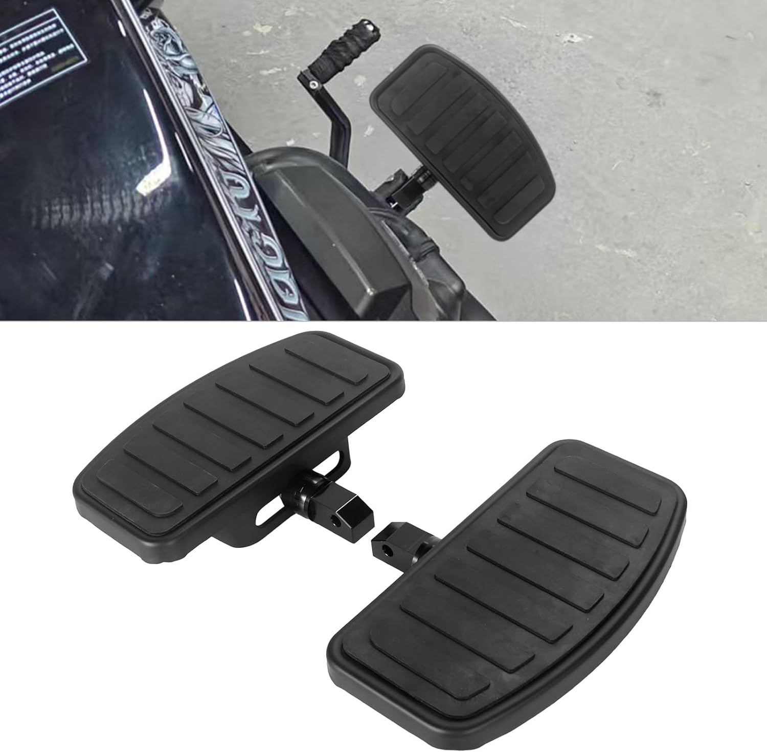 Motorcycle Adjustable Floorboards Rider Passenger Footboard Wide Foot Pegs Fit for Honda VTX1300/1800 Shadow 1100 Yamaha V Star 650 Suzuki C50 Kawasaki Accessories ﻿ (Black)