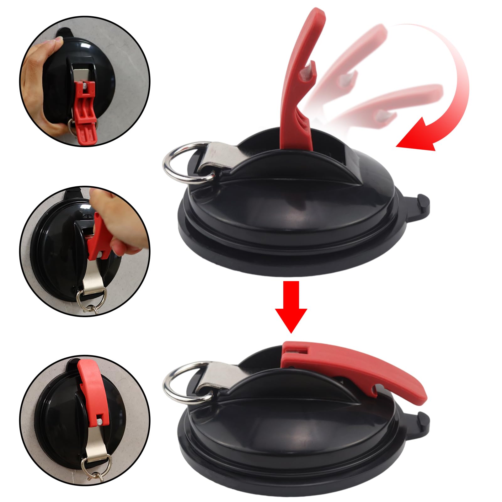 Raxfekro Set di 2 ventose con 8 ganci a S e 4 ganci in silicone, ventosa con gancio da campeggio, ventosa per auto adatta per campeggio, tenda, roulotte, tenditore per auto