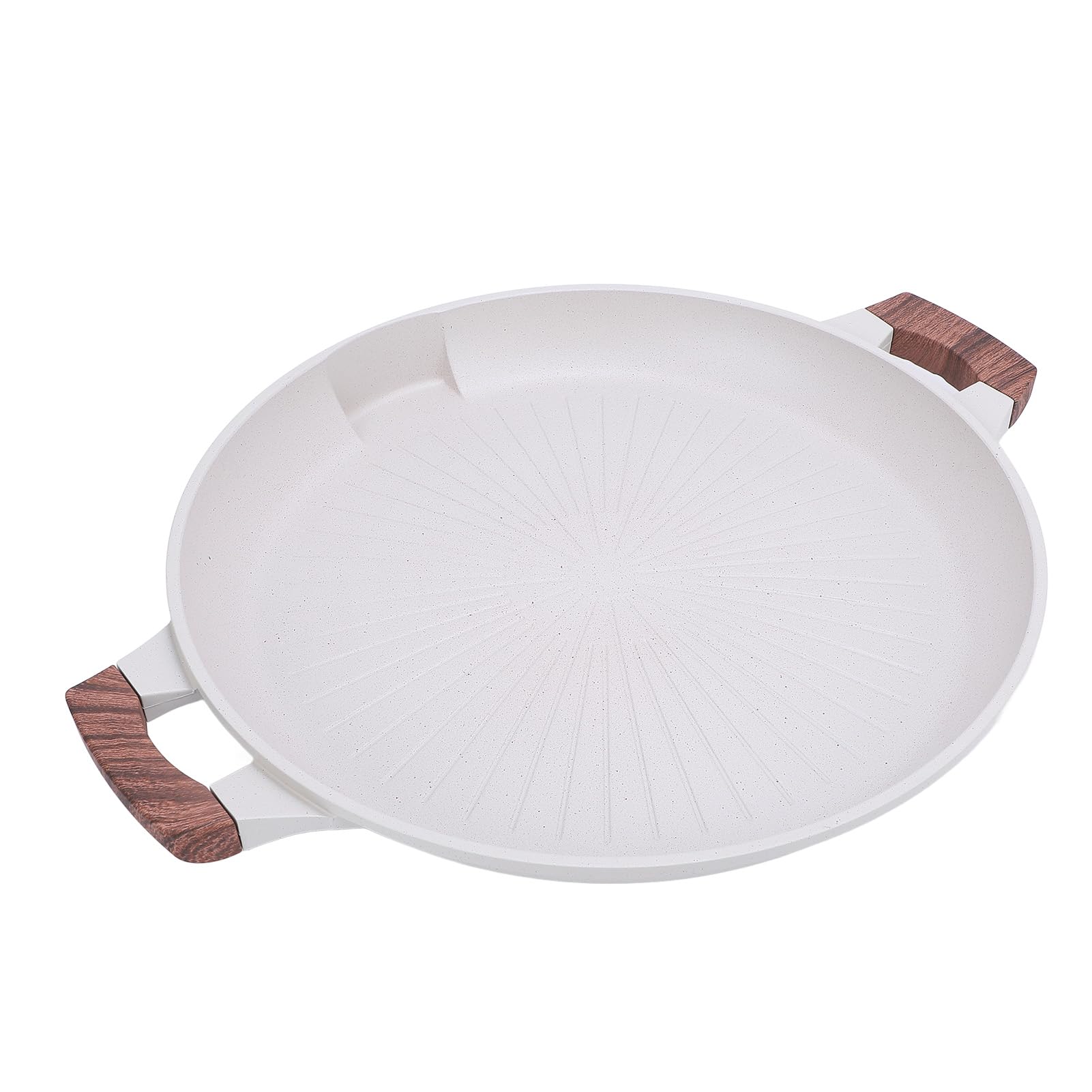 Round Grill Plate, Electric Indoor Grill with Non stick Removable Grill & Griddle Plate Adjustable Temperature Control 1500W Suitable for Home and Commercial Use