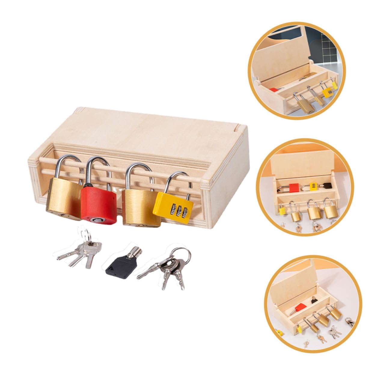 Educativo de Madera Montessori para Bebés Juguete de Encaje y Desbloqueo Desarrollo de Habilidades Motrices y Coordinación Manual para Pequeños