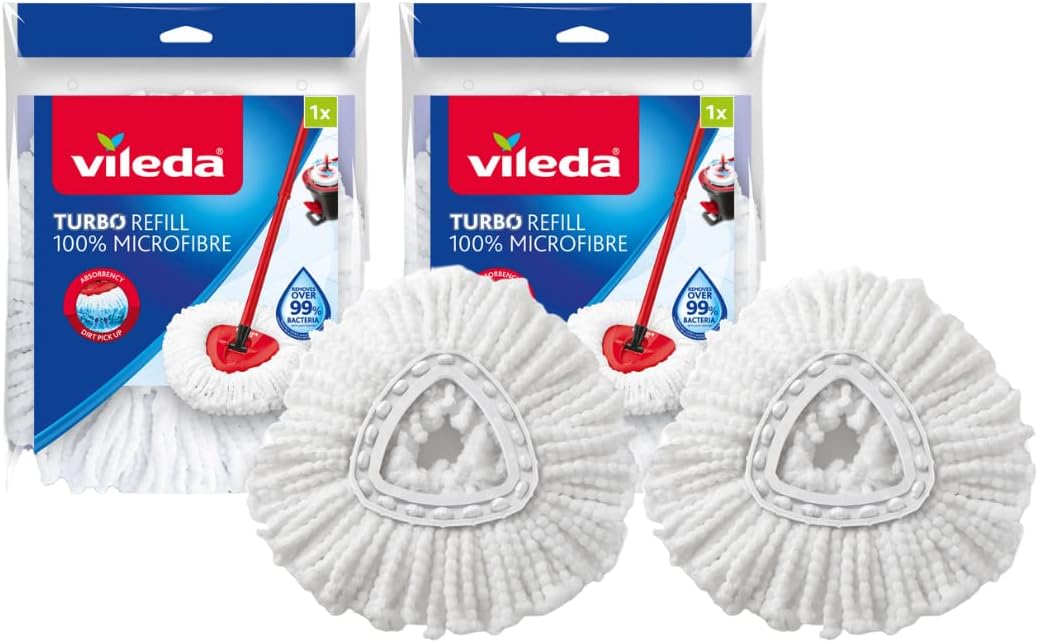 Turbo Classic Microfibre Mop Refill Head, Pack of 2
