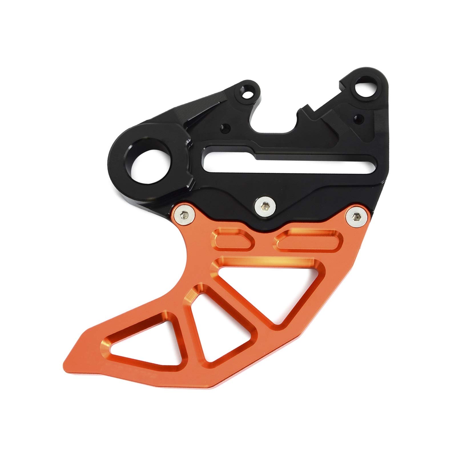 Protector De Disco De Freno Trasero con Soporte De Pinza CNC, for KTM 125, 200, 250, 300, 390, 450, 500, 525, 530, SX, SXF, EXC, EXCF, XCW, XCFW, XC, XCF, 2004-2024(Orange and Black)