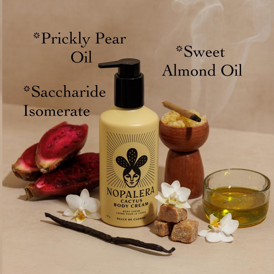 Nopalera Cactus Body Cream, Dulce de Cuerpo Scent, Deeply Nourishing Prickly Pear Body Cream with Vitamin E and K, Aluminum Bottle 8 oz - Image 5