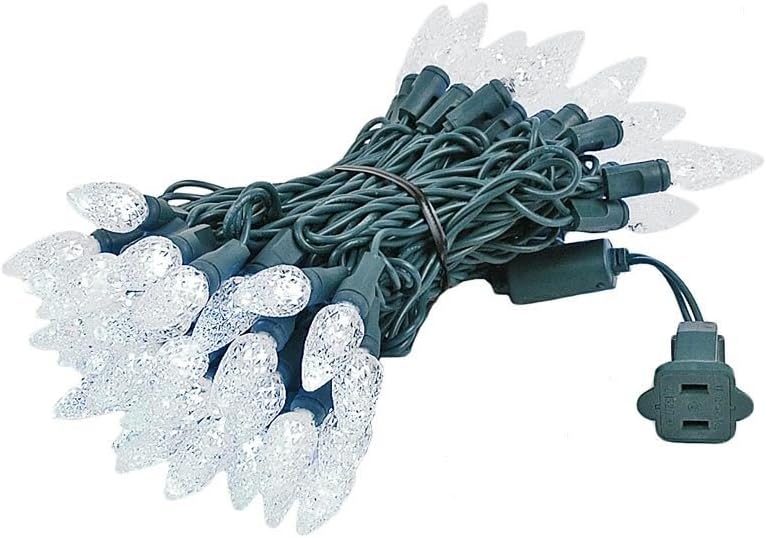 Novelty Lights 24 Feet 70 LED True Twinkle Purple/Lime Green Outdoor Halloween String, 100% Twinkle C6 Strawberry LED Lights on Black Wire, Commercial Grade UL Listed, Connectable End to End