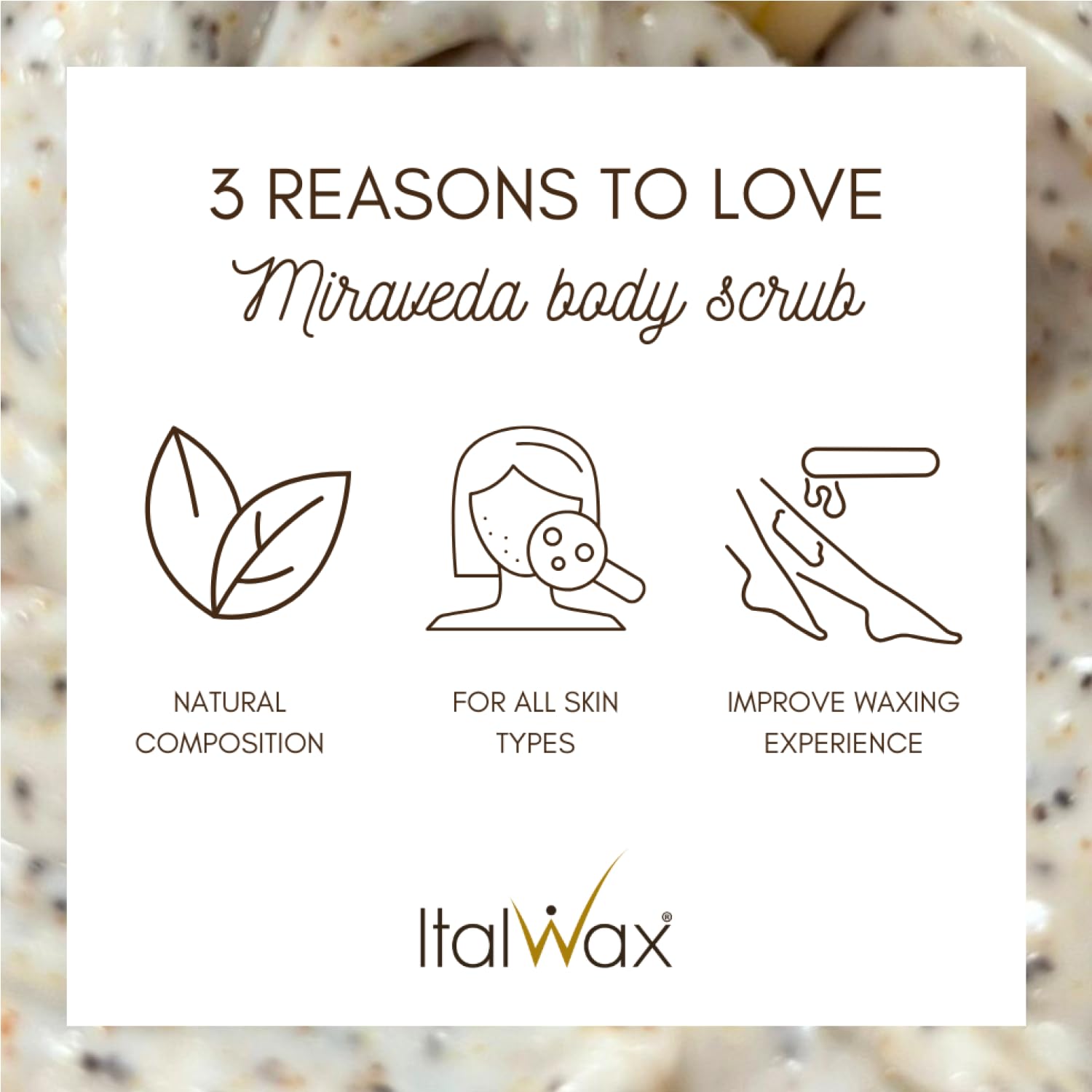 Miraveda by Italwax Almond Scrub - 500ml - Con olio di cocco e di mandorla - Ideale per la cura delle mani