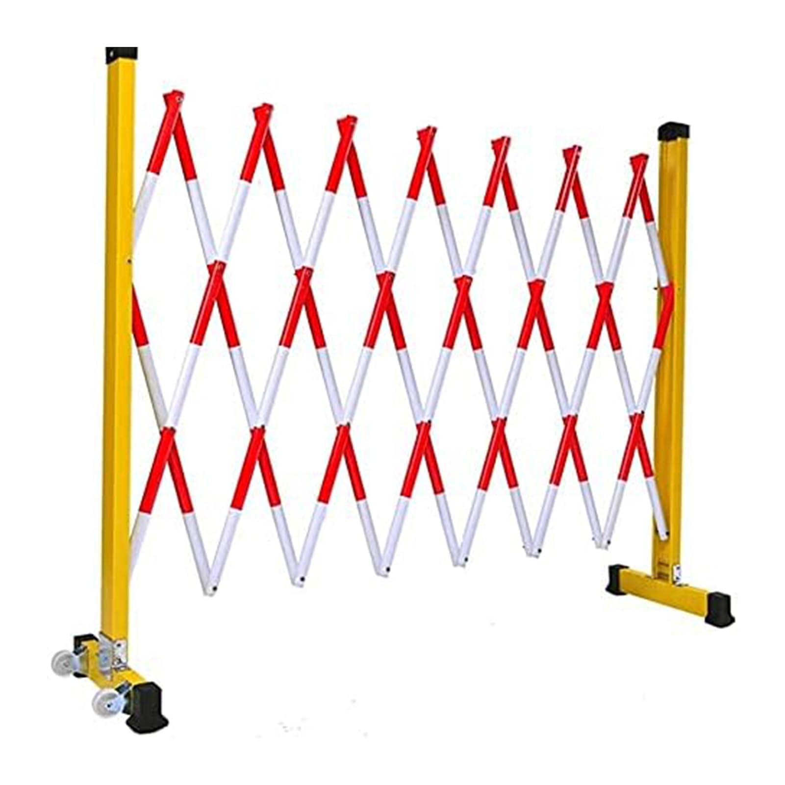 GDMDPTE Adjustable Expandable Metal Barricade, Retractable Safety Barrier for Crowd Control and Events, Mobile Traffic Fence Guardrail