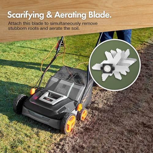 VonHaus Lawn Scarifier/Aerator/Rake Electric 1600W – for Dethatching/Raking Grass of Thatch, Moss, Dead Leaves and Aerates Soil – 45L Collection Box, 10m Cable, 6 Cutting Heights, 37cm Working Width 5 VonHaus Lawn Scarifier/Aerator/Rake Electric 1600W – for Dethatching/Raking Grass of Thatch, Moss, Dead Leaves and Aerates Soil – 45L Collection Box, 10m Cable, 6 Cutting Heights, 37cm Working Width - Image 5
