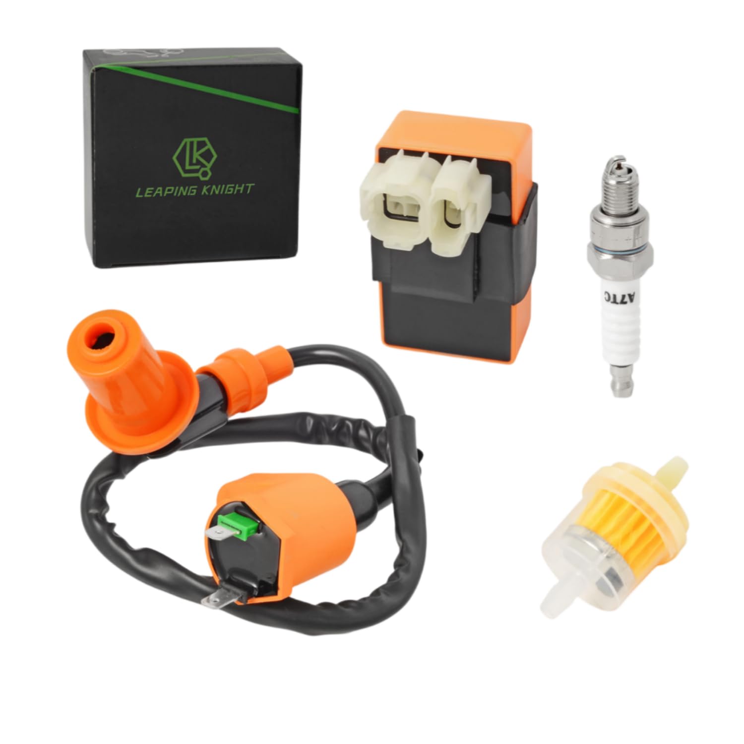 GY6 150cc Ignition Coil Kit with 6 Pin AC CDI Box Spark Plug & Oil Filter for 150cc 125cc 50cc 4-stroke Engines Scooter ATV Go Kart Moped Quad Go Kart Pit Dirt Racing Bike High Performance Parts of 4