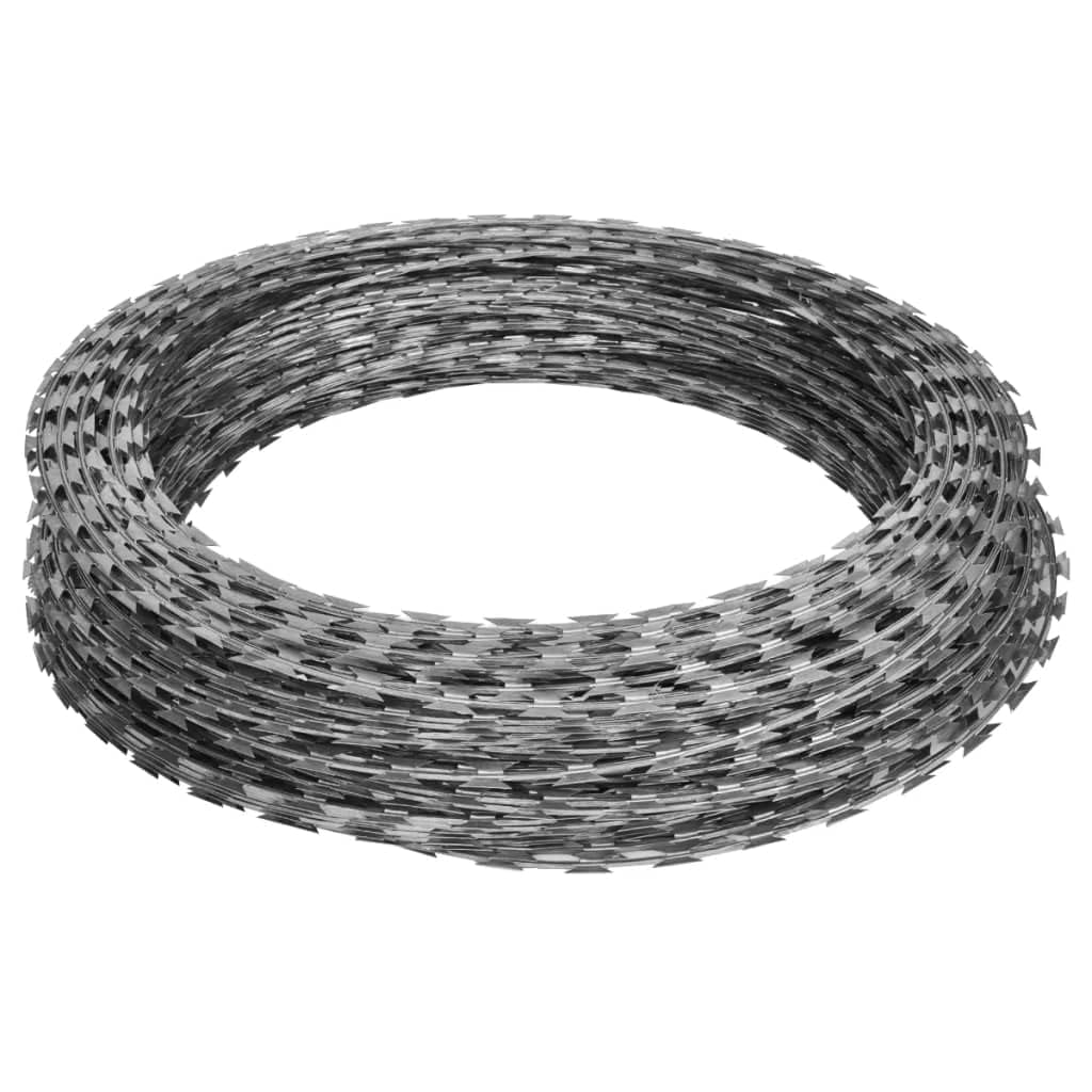 CHARMMA Razor Wires Helical Wire Rolls 2 pcs Galvanized Steel 196.9',Chain, Wire & Rope-3057513