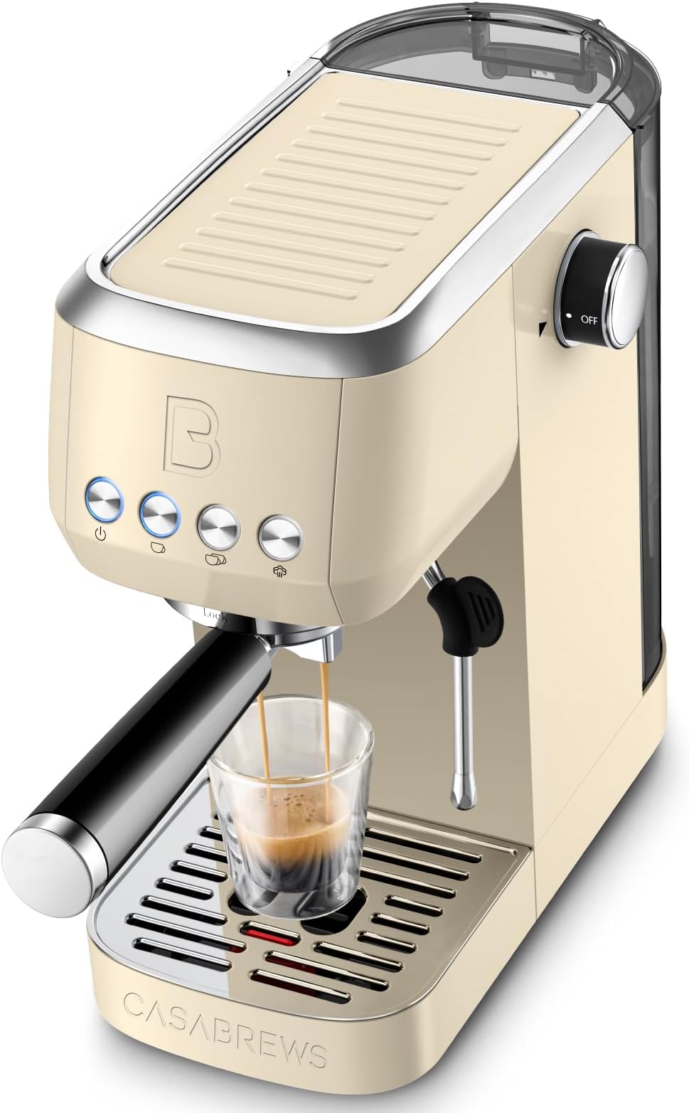 3700 Essential Espresso Machine 20 Bar, Stainless Steel Coffee Maker with Steam Milk Frother, Espresso Coffee Machine Cappuccino Latte Machine with 43.9oz Removable Water Tank, Creamy