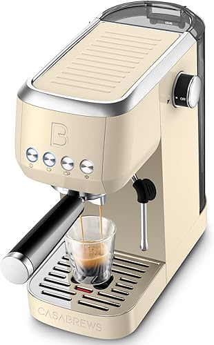 CASABREWS Espresso Machine 20 Bar, Stainless Steel Coffee Maker with Steam Milk Frother, Espresso Coffee Machine Cappuccino Latte Machine with 49oz