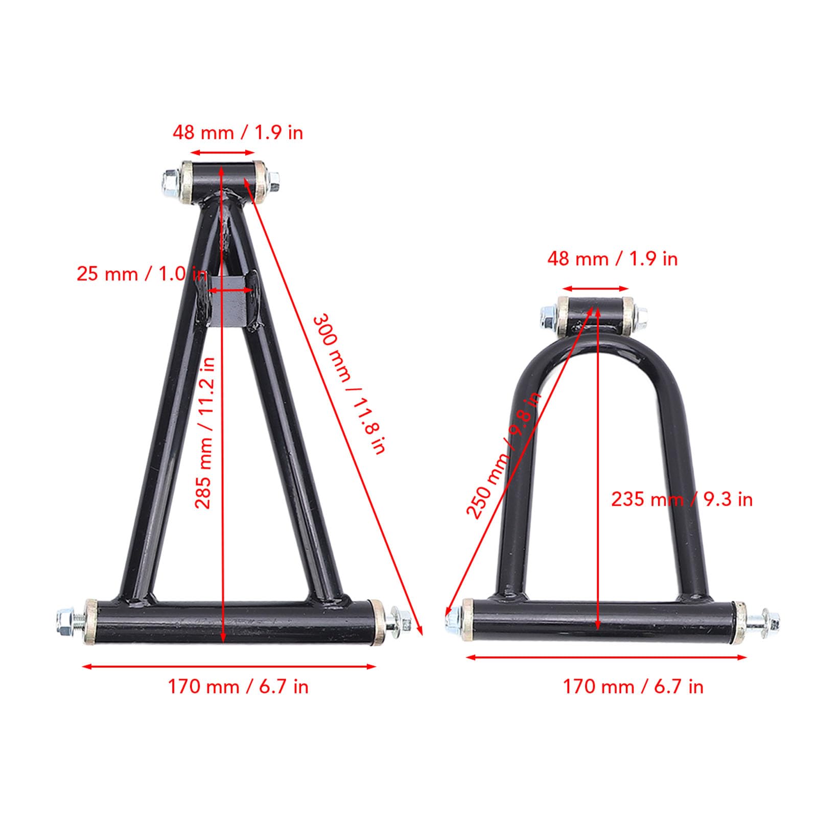 Ejoyous Kit de Brazo Oscilante de Suspensión Delantera de 7 Pulgadas, Metal de Alta Resistencia para Go Kart y Quads, Reduce el Ruido de Vibración y Mejora la Estabilidad
