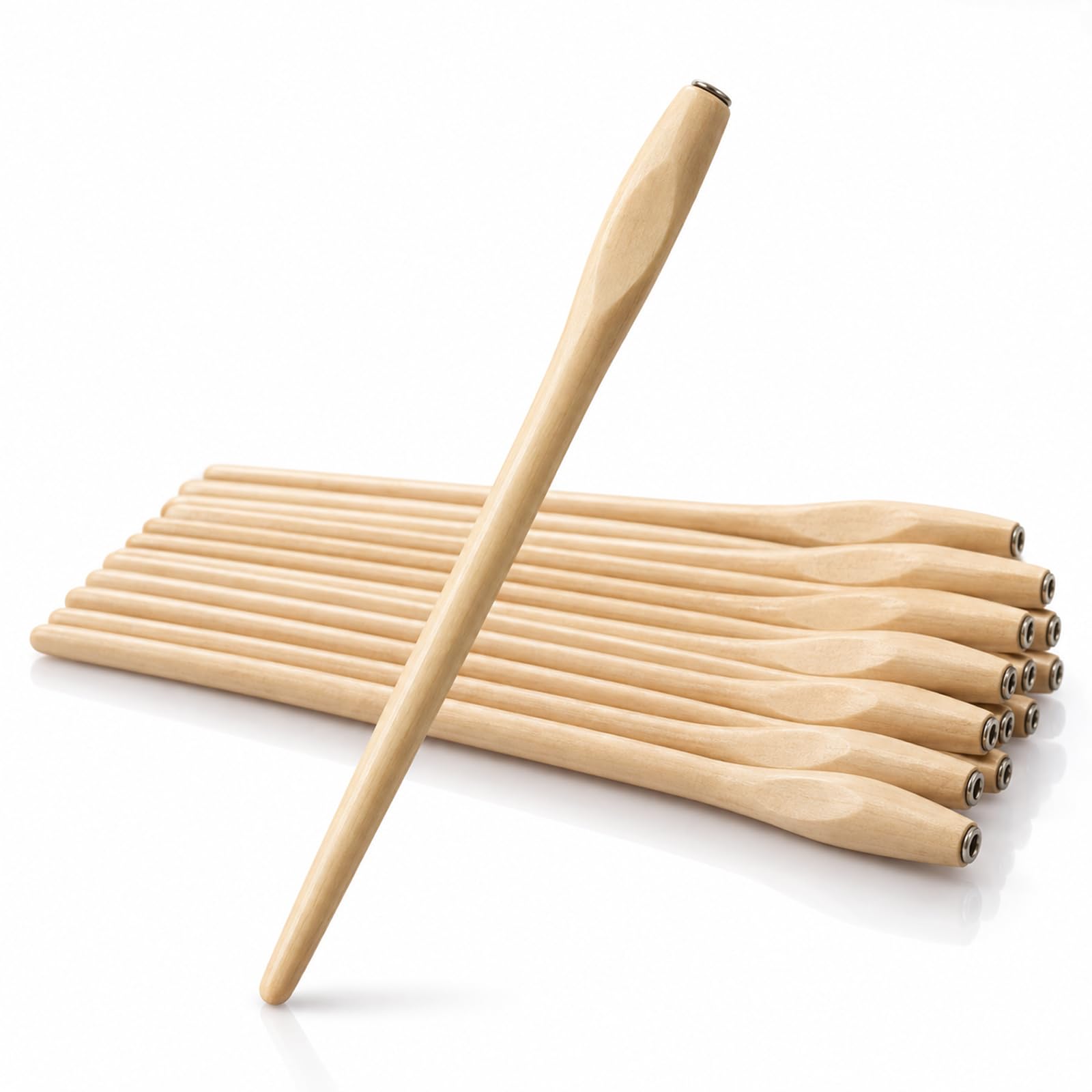 Manuscript Ergonomic Penholder, Wood, Beige, 15.2 x 2.5 x 2.5 cm
