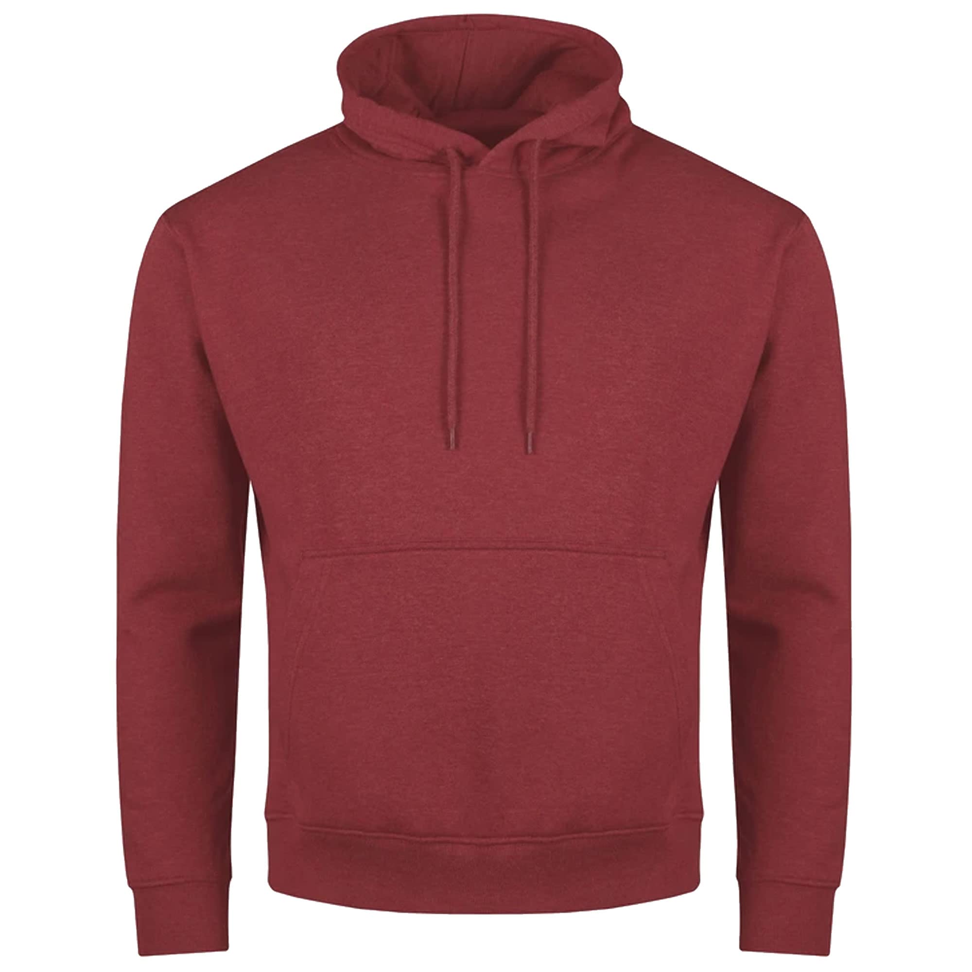 BAKARUDA Mens Pullover Long Sleeved Hoodies Cotton Rich Maroon M
