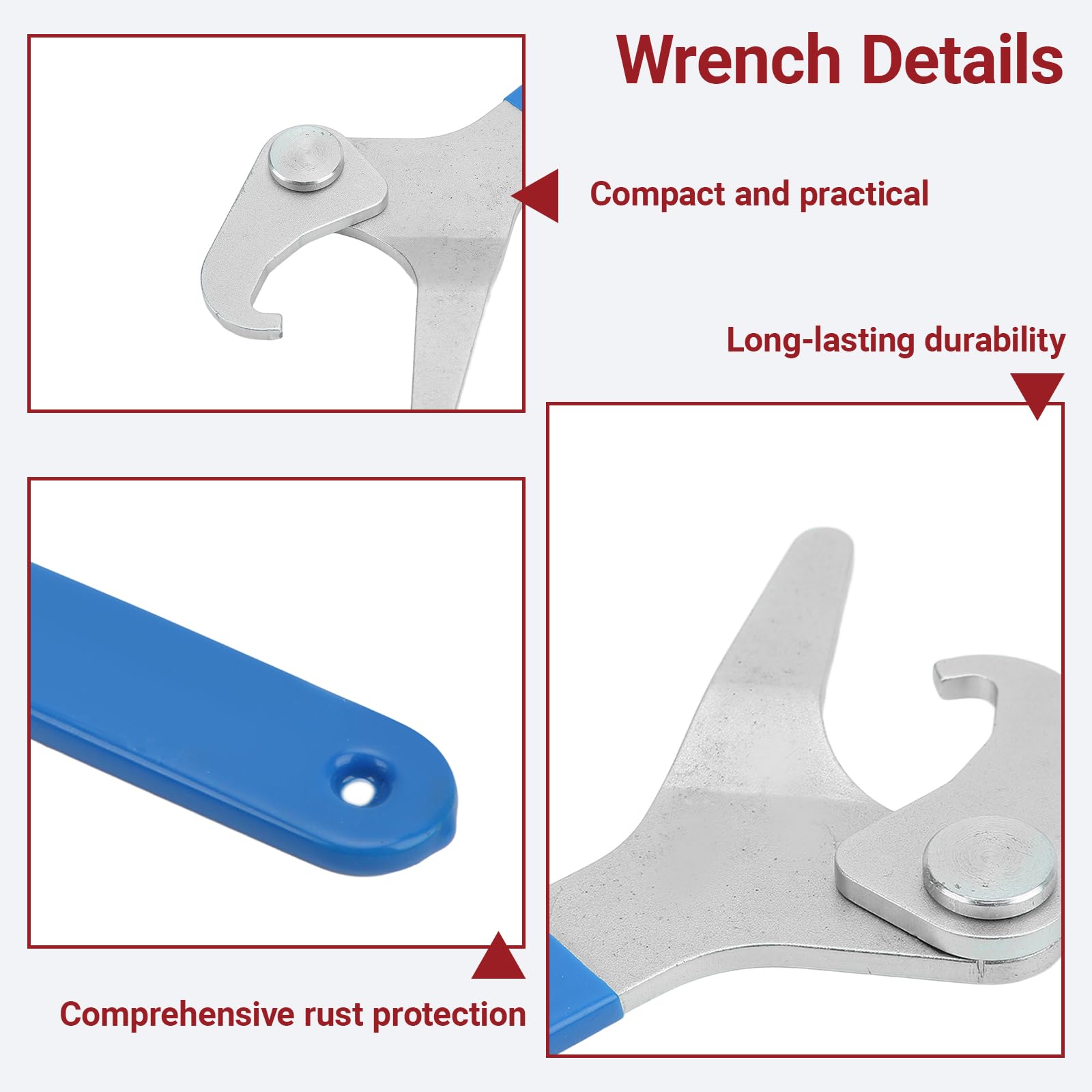 Clé à Choc Réglable Moto – Outil Antidérapant à Mâchoire Crochet Pour Colliers De Ressort 35-75 Mm – Réglage Précharge Amortisseur Facile