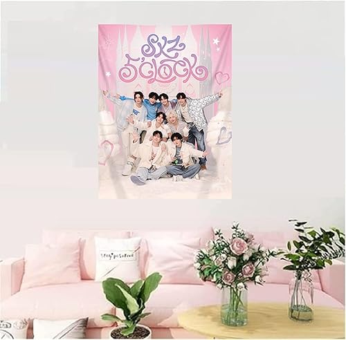 Miniatura 6 de MeiYiYou STRAY-KIDS - Tapiz para colgar en la pared, para fiesta de cumpleaños, para sala de estar, dormitorio, decoración de dormitorio (40 x 28