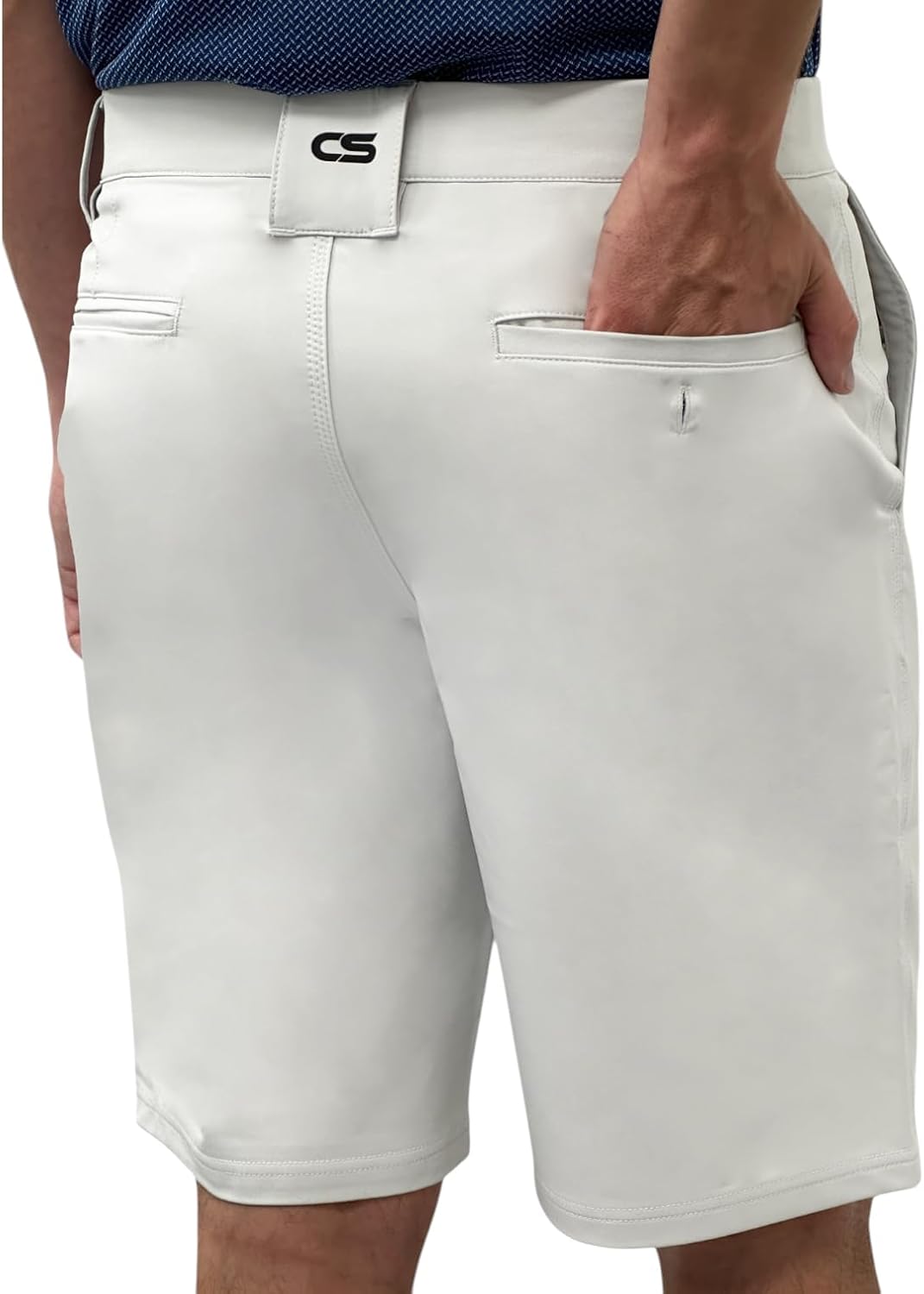Men's Long Golf Shorts 11.5" Inseam Knee Length Quick Dry Athletic Fit Stretch Short with Pockets, Elastic Waistband 11-inch