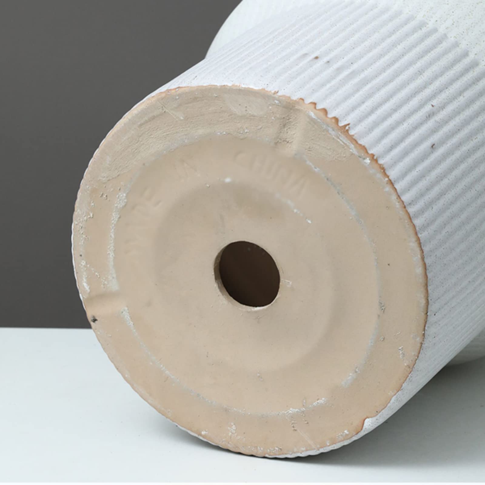 Vasi da Giardino Vaso per Piante Alto a Righe Verticali, vasi da Fiori in Ceramica per Interni da Esterno con Fori di drenaggio Stile Moderno per casa e Giardino