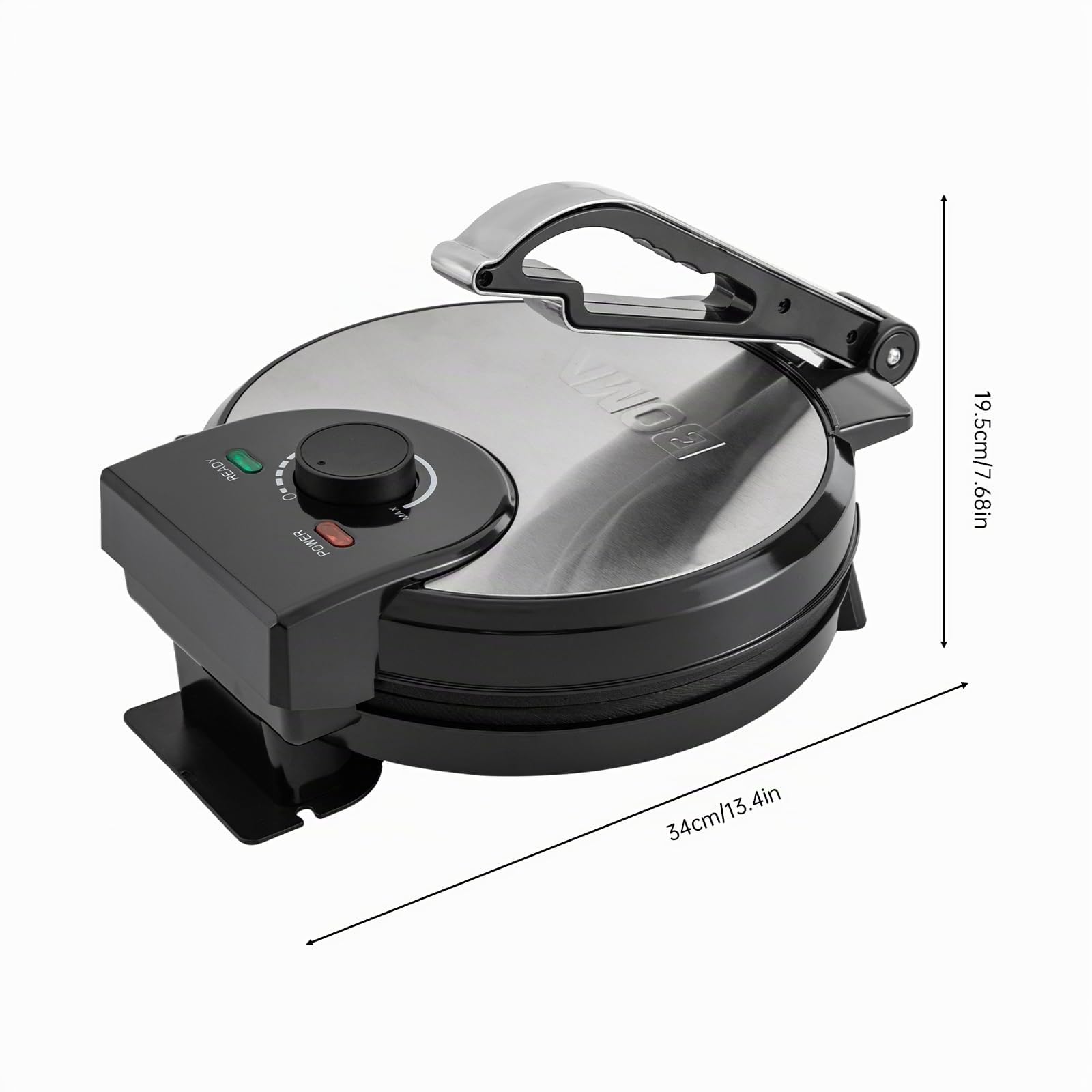 Roti Maker Tortilla Prensa Taco Prensa Tortilla Caliente Tortilla Maker para tortitas Pan Cakes Tortillas Tortilla Maker (Negro y Plata)