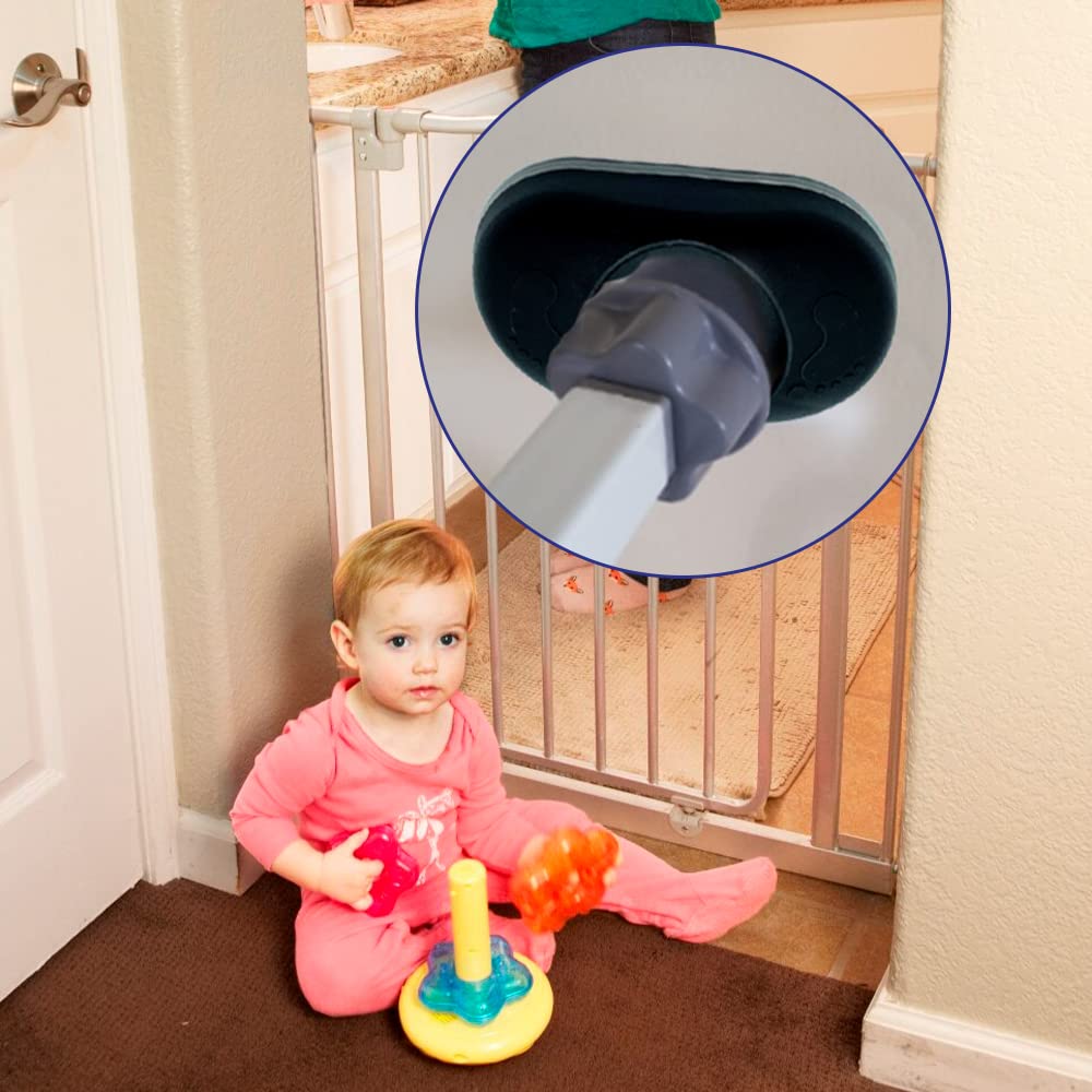 VEGCOO Confezione da 4 protezioni da parete per cancelli scale, sicurezza per porte, neonati e animali domestici (nero)