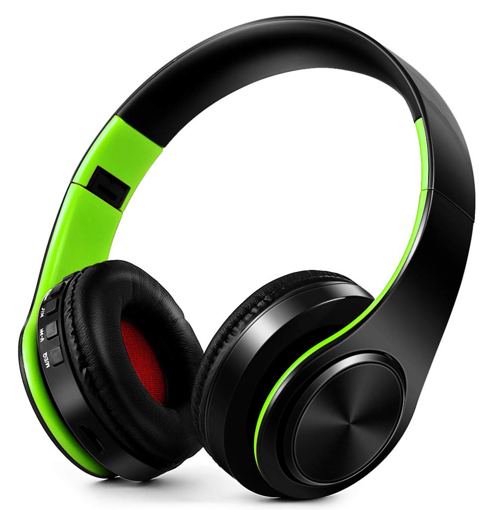 Czarne słuchawki, składane, bezprzewodowe, Bluetooth, muzyka sportowa, uniwersalna, 10 godzin treningu biegowego, mikrofon, redukcja szumów, wbudowana bateria litowa