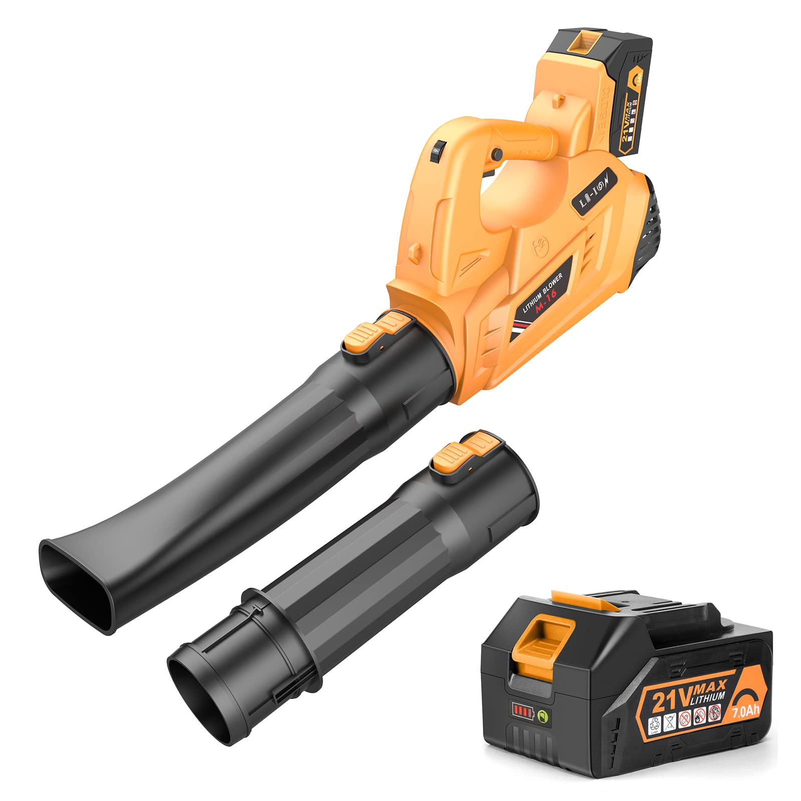 BHY M-16 Cordless Leaf Blower Bare Tool - 320 CFM 180 MPH Battery Leaf Blower Body (NOT Include Tubes and Battery)