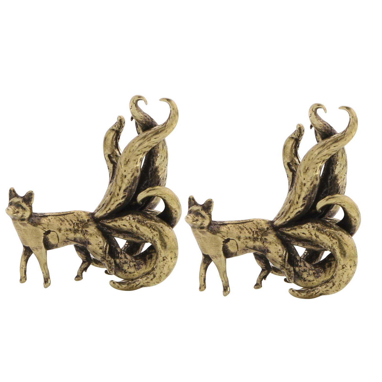 hogtnd Brass Animal Statue, Foxes, Table Decoration, Foxes, Figures, Sculptures, Table Decoration for Living Room, Bedroom, Decorations, Figures, Sculptures