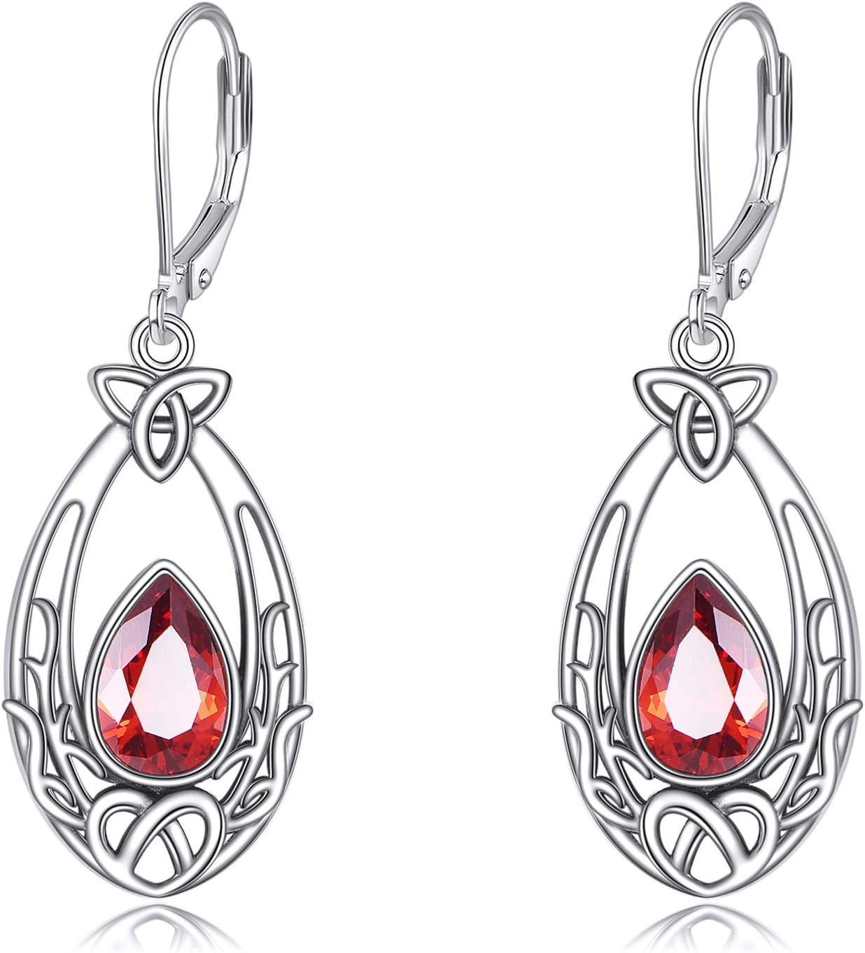 Celtic Knot Dangle Earrings 925 Sterling Silver Birthstone Vintage Dangle Earrings Jewelry Gift for Women