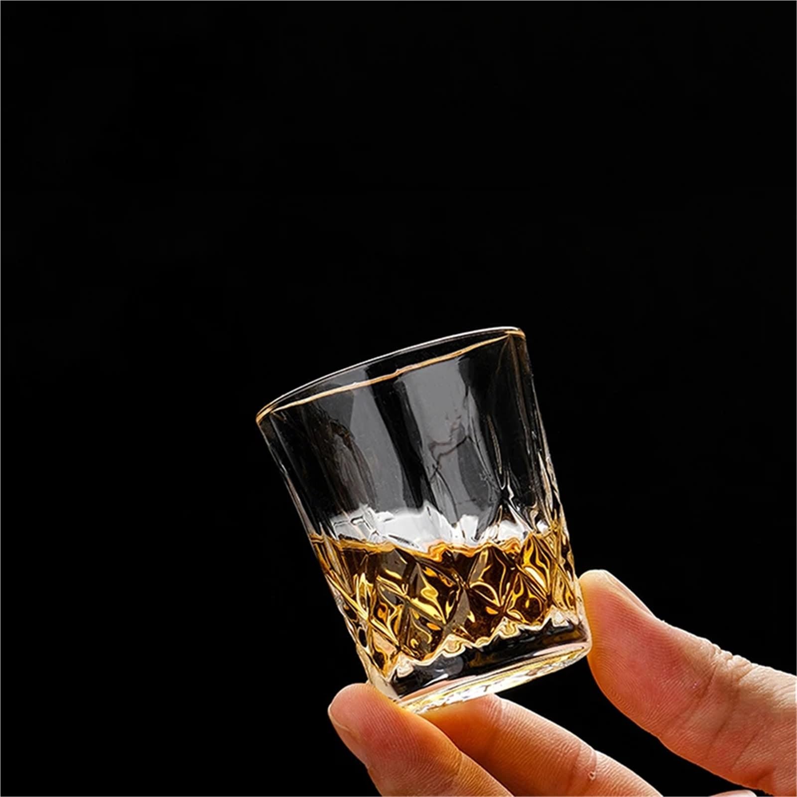 Kristallgläser 50 ml geschnitzte Weinglas Bar Whiskey Cocktail Brandy Gläser Trinkgeschirr 6 Stück transparente Tasse Restaurant Kaltgetränkebecher
