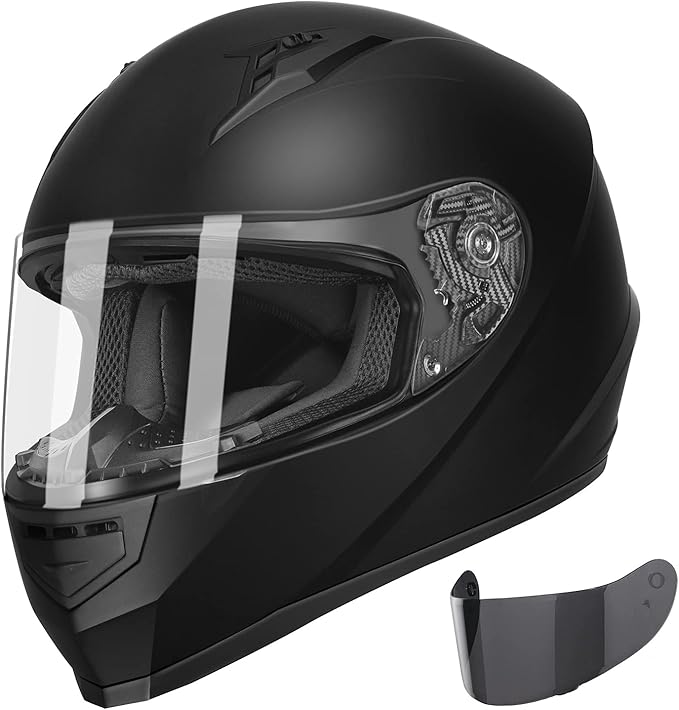 GLX GX11 Compact Matte Black Full-Face Motorcycle Helmet