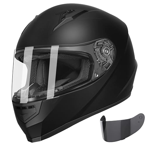 GLX GX11 Compact Full Face Motorcycle Helmet w/ Tinted Visor,
