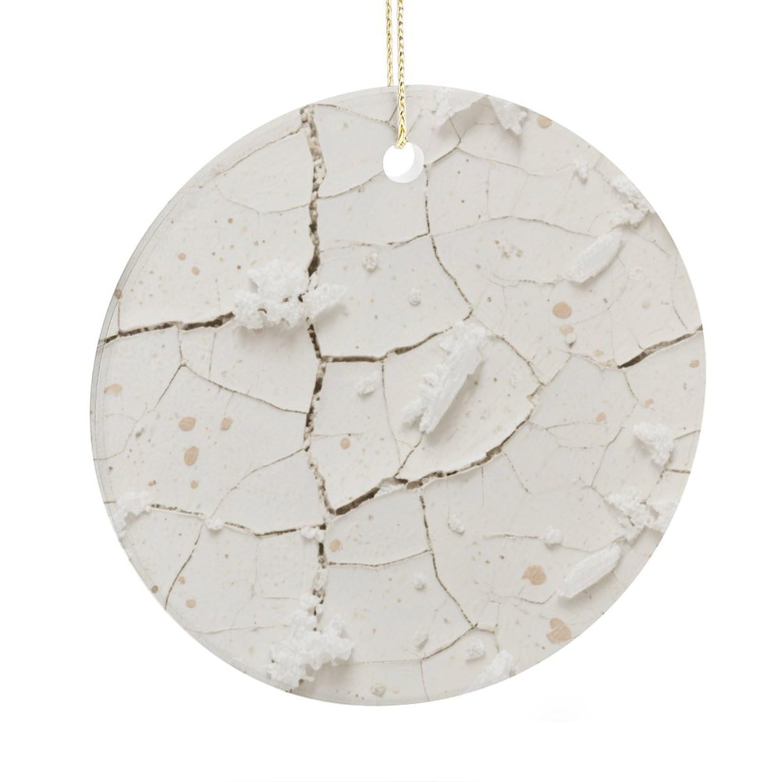 Fekiloot Style Gypsum Salt Crystals Christmas Ornaments 2.9 Inch Round Ceramic Ornament Keepsake Thank You Gifts For Office, Room, Home - Holiday Present Ideas