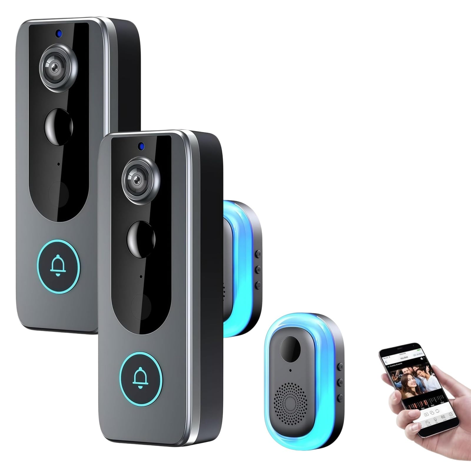 Kuisoe Purepeeki Wireless Video Doorbell Camera -Doorbell Camera Wireless Motion Detection & Night Vision, IP65 Waterproof 4000mAh Battery Free Cloud Storage SD Card Motion Detection (2)