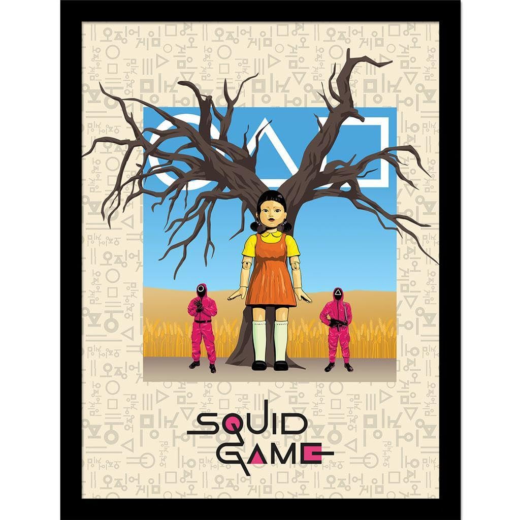 Squid Game 2 Multicolored Red Light Green Light Framed Poster (40Cm X 30Cm) (Multicoloured)