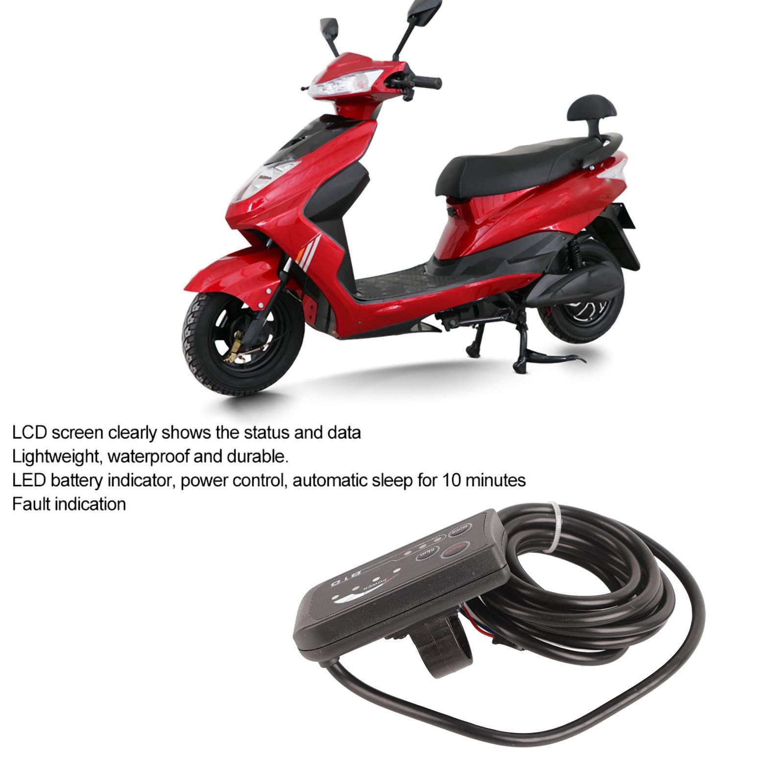 Wyświetlacz LED do roweru elektrycznego 810 z 5-przewodowym kablem, panel sterowania, rower elektryczny, wyświetlacz LED 810, z 5-przewodowym kablem, panel sterowania