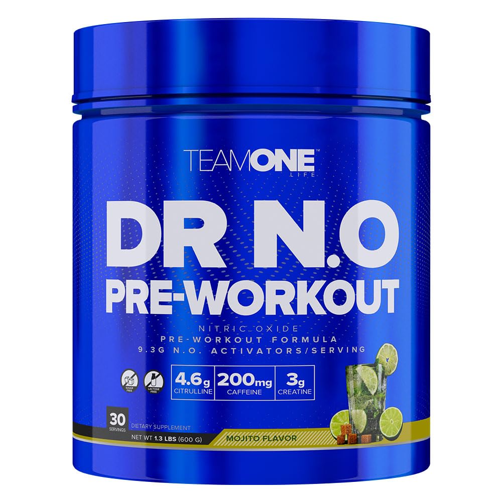 Team OneDr N.O Pre-workout - : Ultimate Nitric Oxide Booster for Energy Levels and Endurance, Blends of Amino Acids for Muscle Recovery and Performance. (Mojito Flavor, 30 Servings)