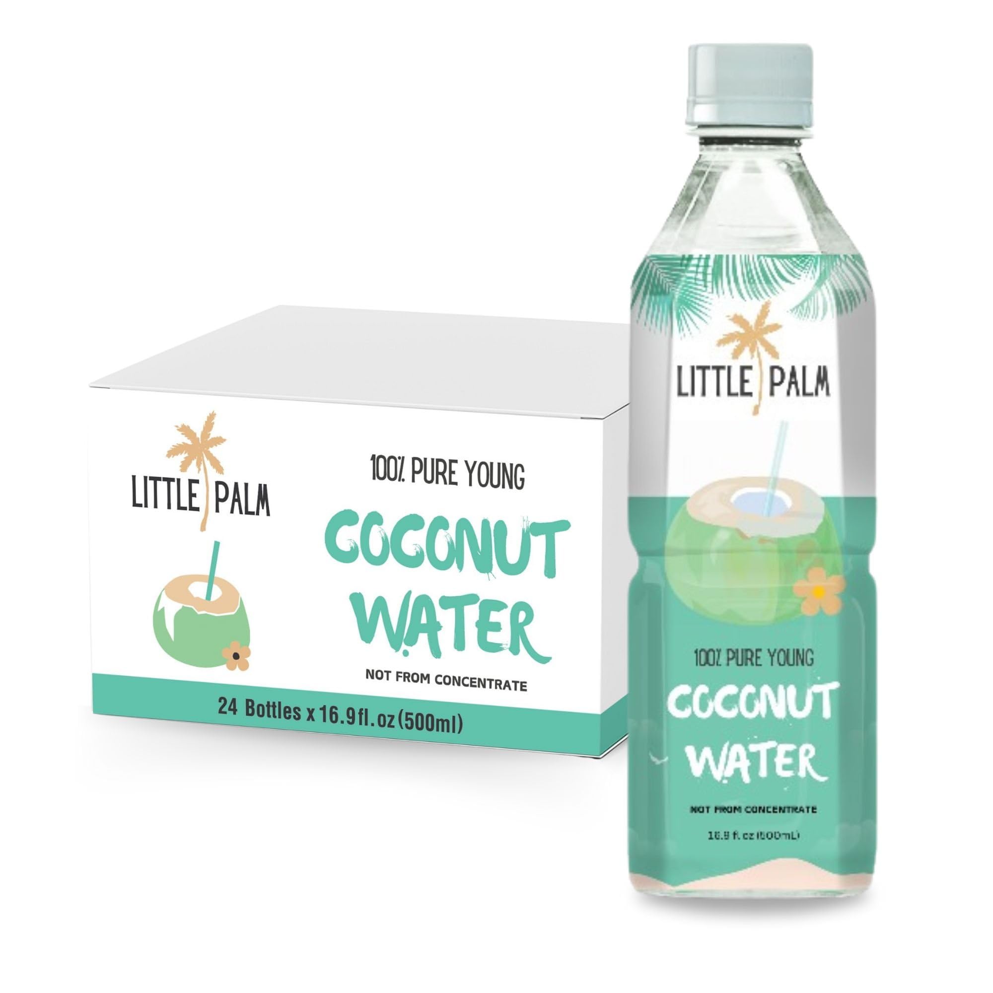 - Little Palm - Pure Coconut Water, Made from Young Coconuts, No Sugar Added, Non-GMO, Natural Hydration, Electrolytes, 16.9 fl oz (24-Pack, Original)
