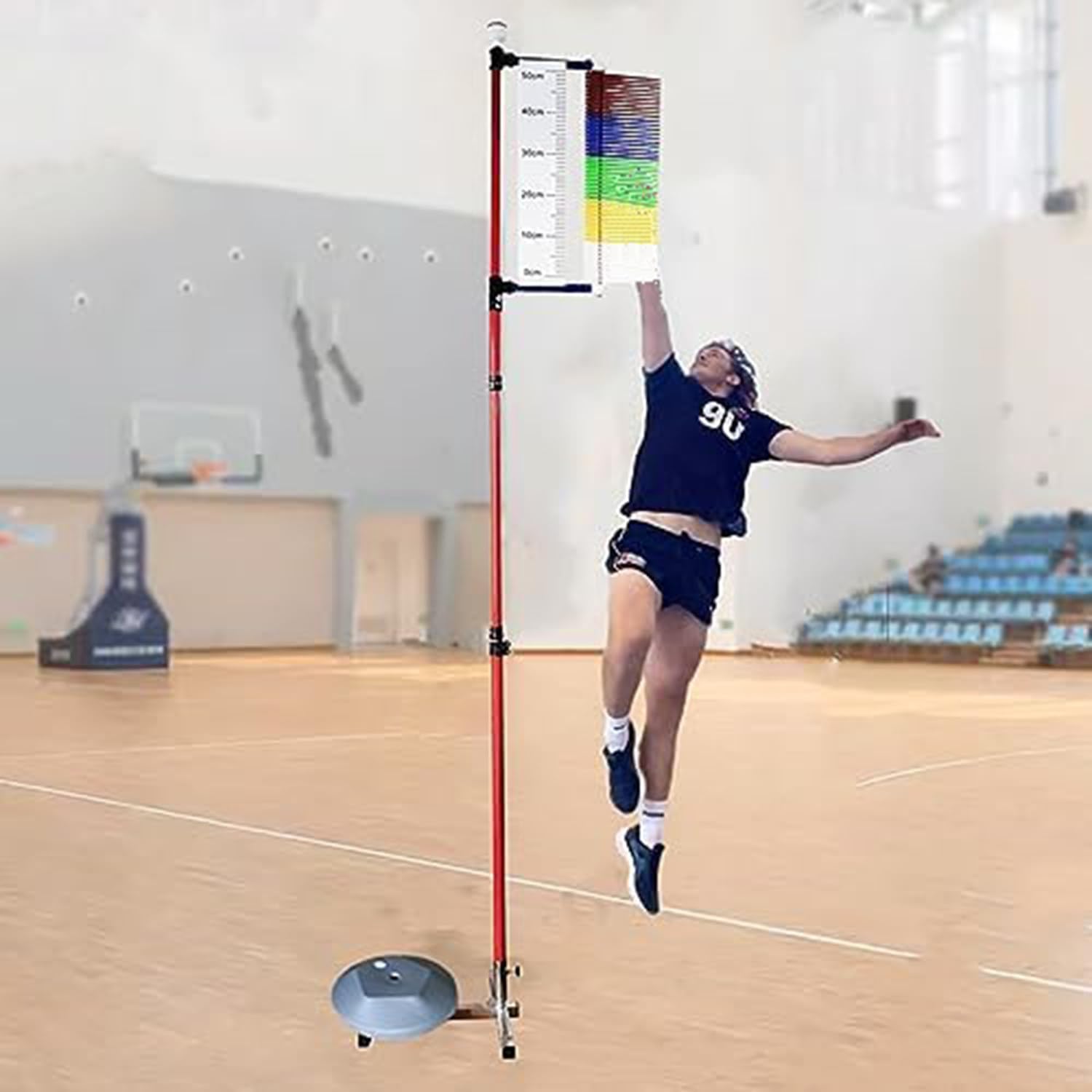 Narzędzie do pomiaru pomiotu pionowego do szkolenia siłowni szkolnej, łatwa instalacja z metalową budową