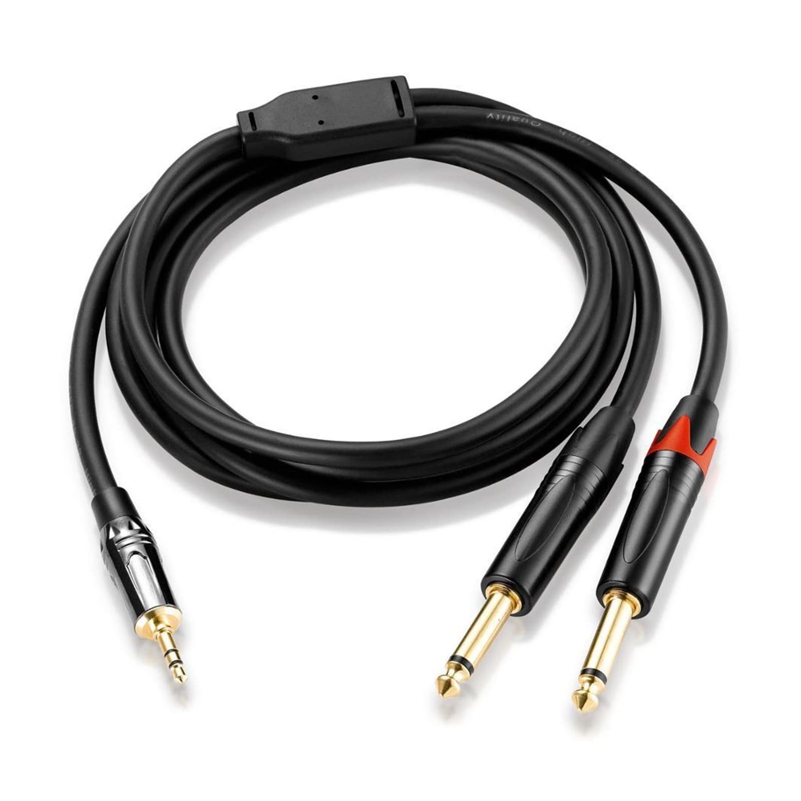 Câble audio stéréo 3,5 mm plaqué or vers 2 x 6,5 mm OFC double 1 m 2 m 3 m(3m)