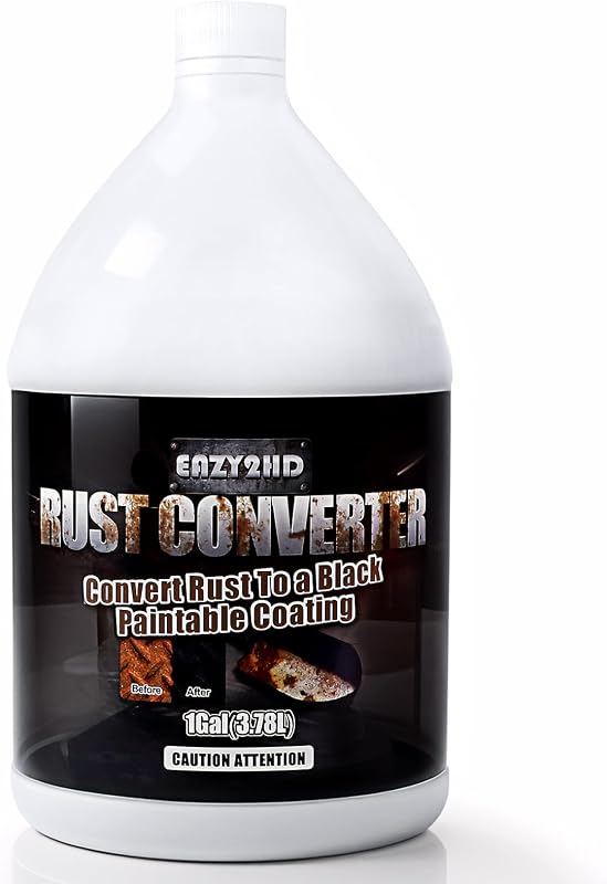 Rust Converter for Metal, 1 Gallon Professional Rust Treatment Paint over | Rust Inhibitor for Cars, Truck, Trailers, Marine and Industrial Equipment, Stop Rust and Corrosion, Suitable for Black Metal