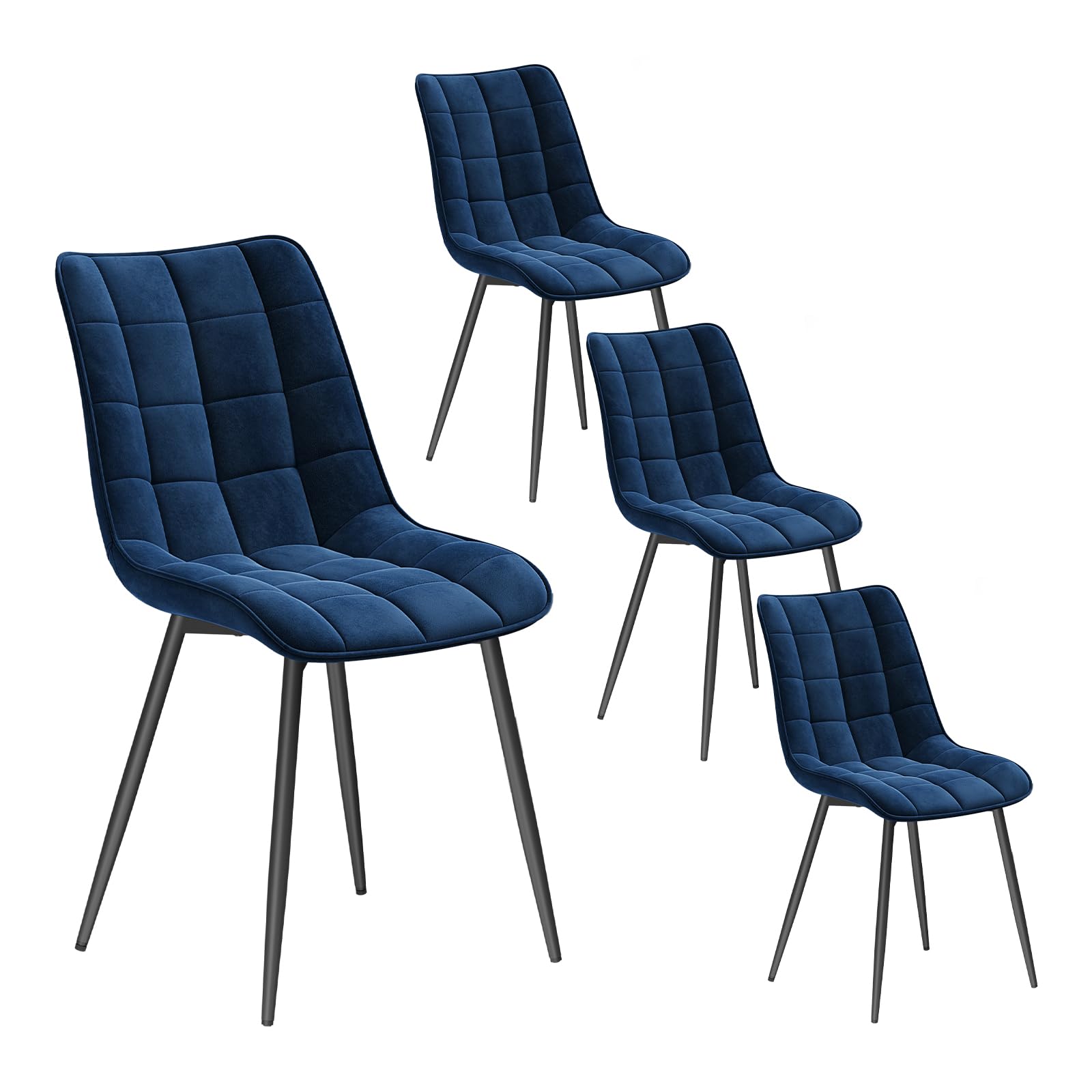 WOLTU Esszimmerstühle, für Wohnzimmer Küche Esszimmer, Küchenstühle gepolstert mit Rückenlehne, Sitzfläche aus Samt, mit Metallbeinen, bis 150 kg belastbar