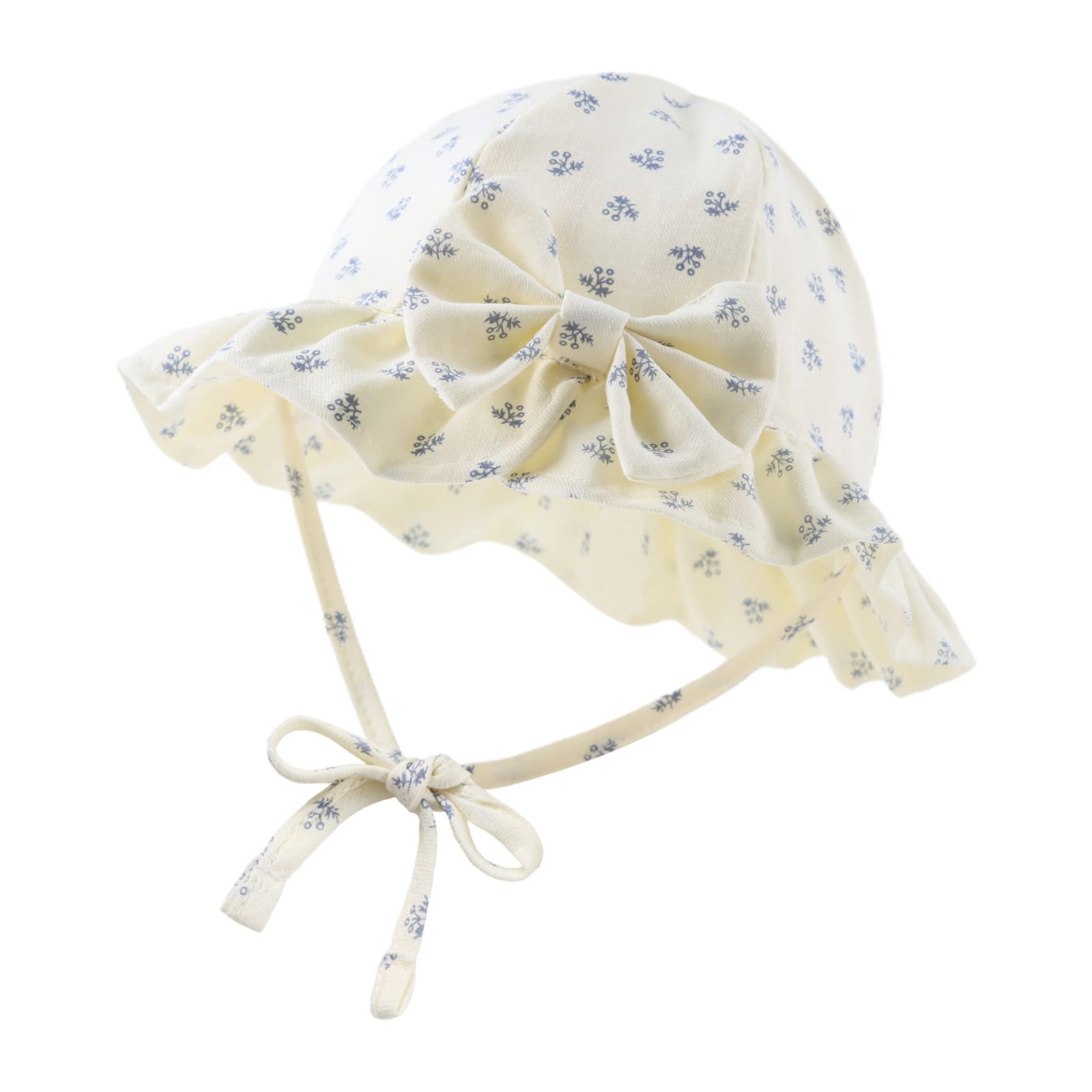 XIAOHAWANG Gorro de Encaje para bebé o niña, algodón, Gorro de Sol, diseño de Nudo