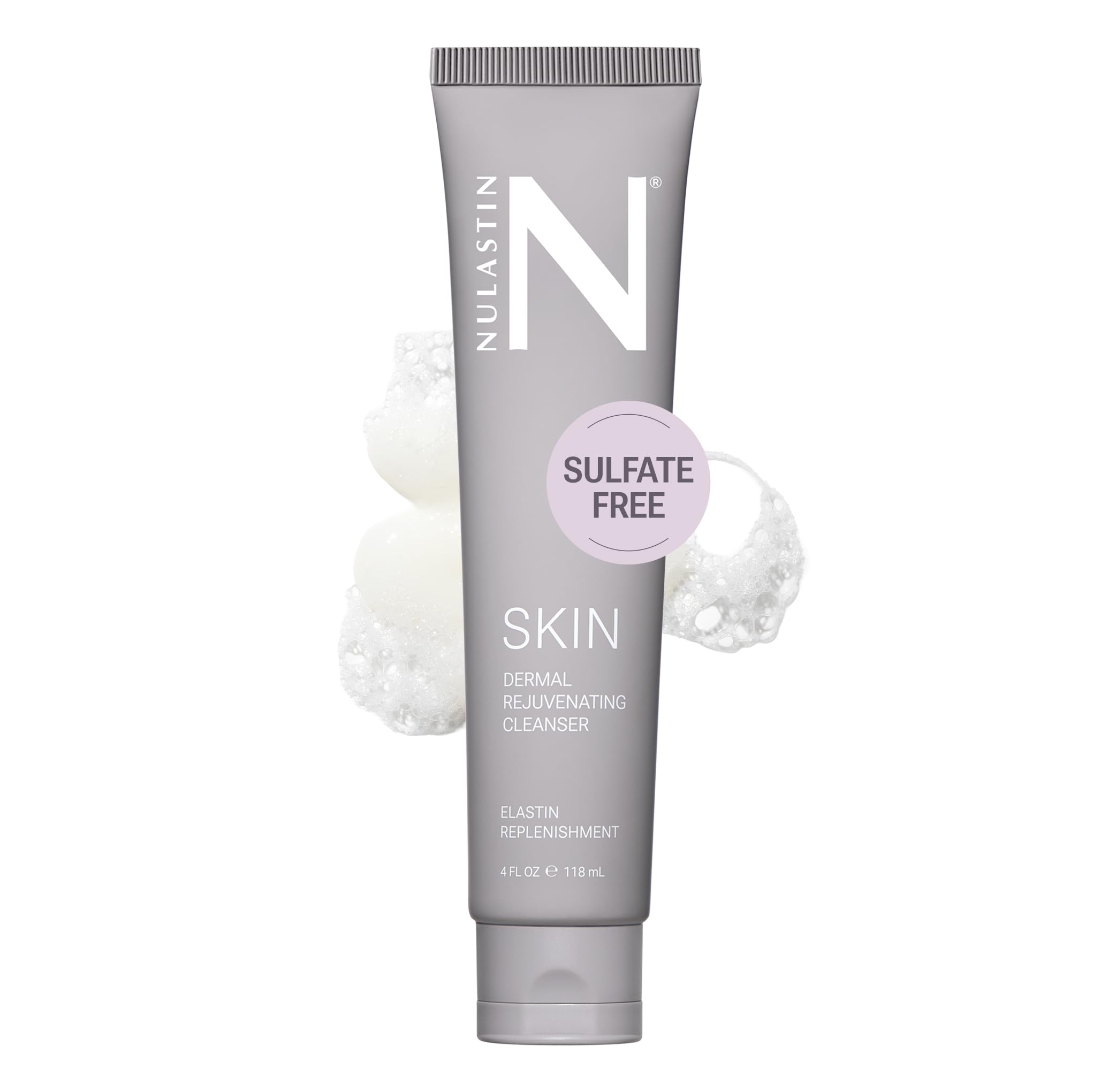NULASTIN Dermal Rejuvenating Facial Cleanser - Brightening, Exfoliating Face Wash for Women with Jojoba Beads + Cleanses, Exfoliates & Hydrates Without Stripping Skin - Sulfate Free, Vegan, 4 Fl Oz